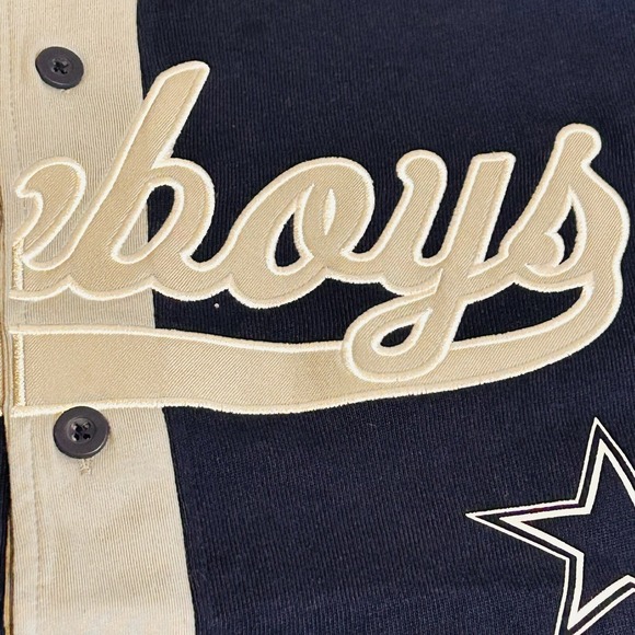 Starter Dallas Cowboys Baseball Jersey Men's XL Est 66 Blue Full Button - Picture 8 of 16